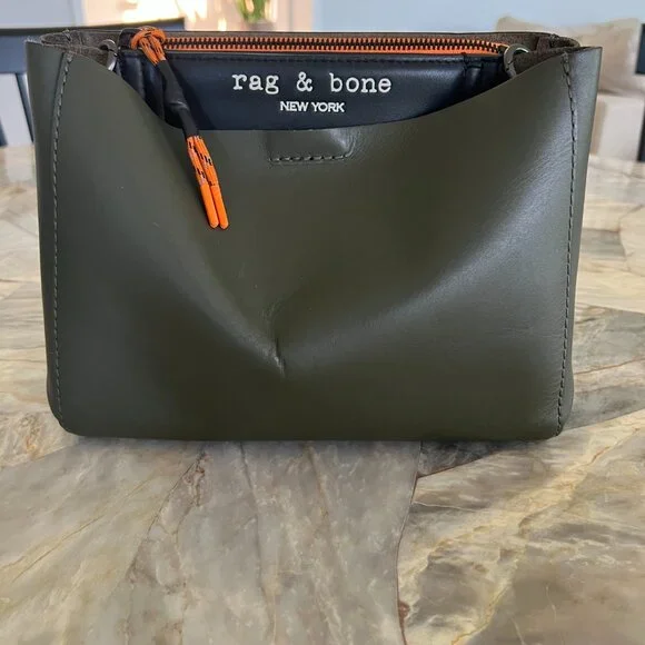 Rag & Bone Passenger Leather Crossbody Bag Green - Picture 2 of 8